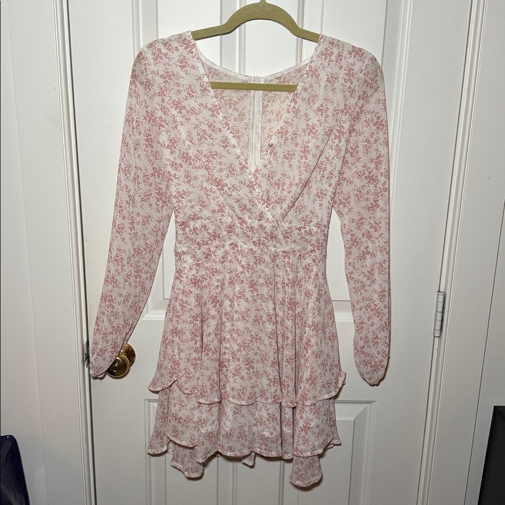 Floral V-Neck Long Sleeve Dress